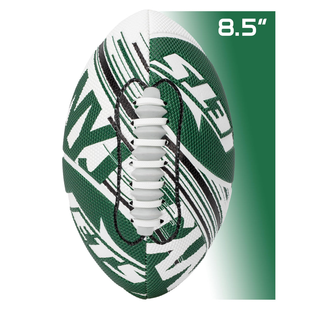 Franklin Sports Nfl New York Jets Football - Youth Mini Football - 8.5'' Junior Size Ball - Spacelace Easy Grip Texture- Perfect