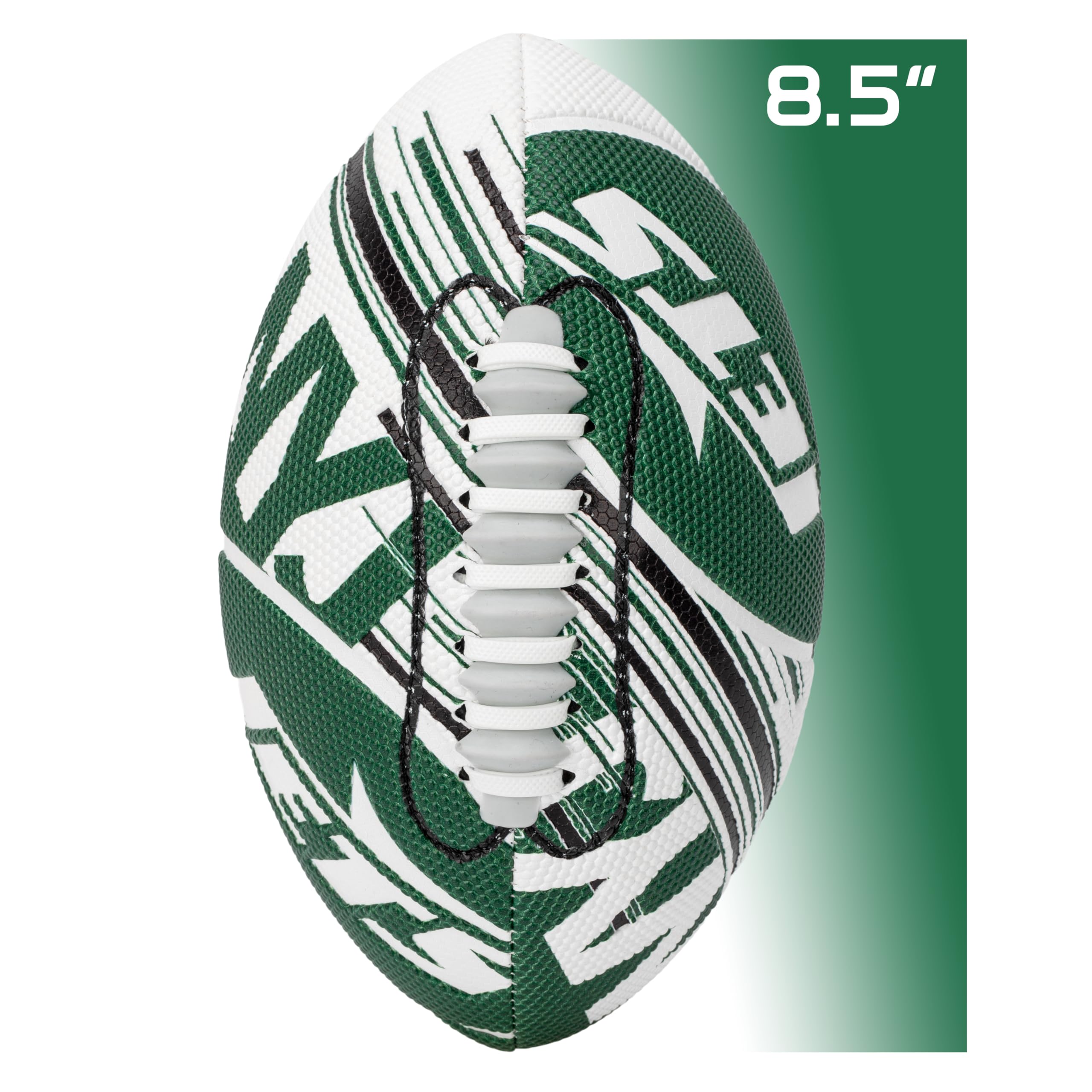 Franklin Sports Nfl New York Jets Football - Youth Mini Football - 8.5'' Junior Size Ball - Spacelace Easy Grip Texture- Perfect