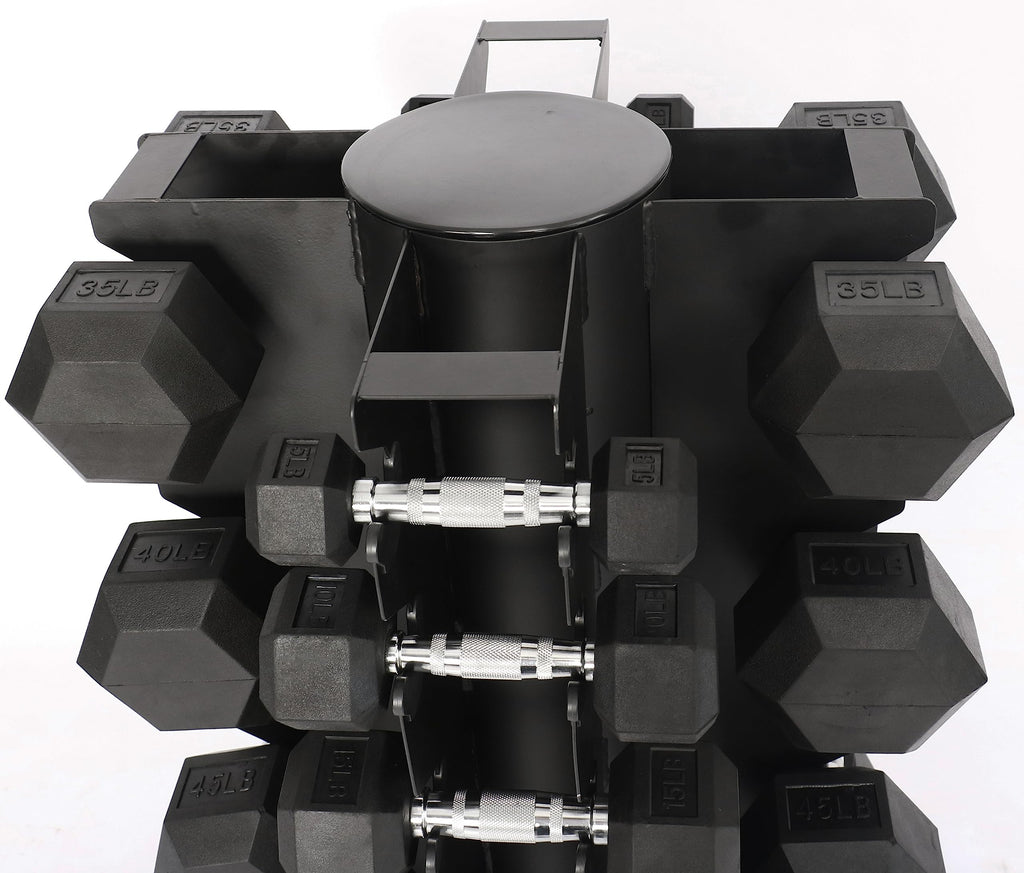 Fitvids Dumbbell Rack Multifunctional Weight Stand For Home Gym, Spinnable And Vertical, 1000-Pound Capacity