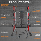 GarveeLife Power Cage, 2000 LB Power Rack with Dual Pulley Cable Crossover, Multi-Function Home Gym Squat Rack with Attachments,