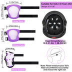 Toddler Bike Helmet Kids Helmet Knee Pads and Elbow Pads Set Adjustable Protective Gear Set with DIY Stickers for Girls Age 3-5-