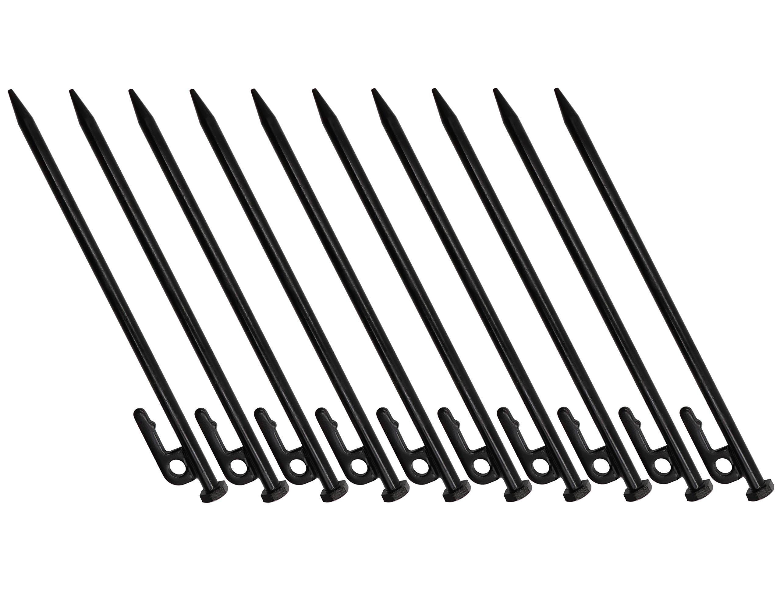Lby 10Pcs Tent Stakes, 25Cm(9.84) Heavy-Duty Steel Solid Tent Stakes Pegs, Steel System Outdoor Tent Nail Camping Stakes, 45#Ste