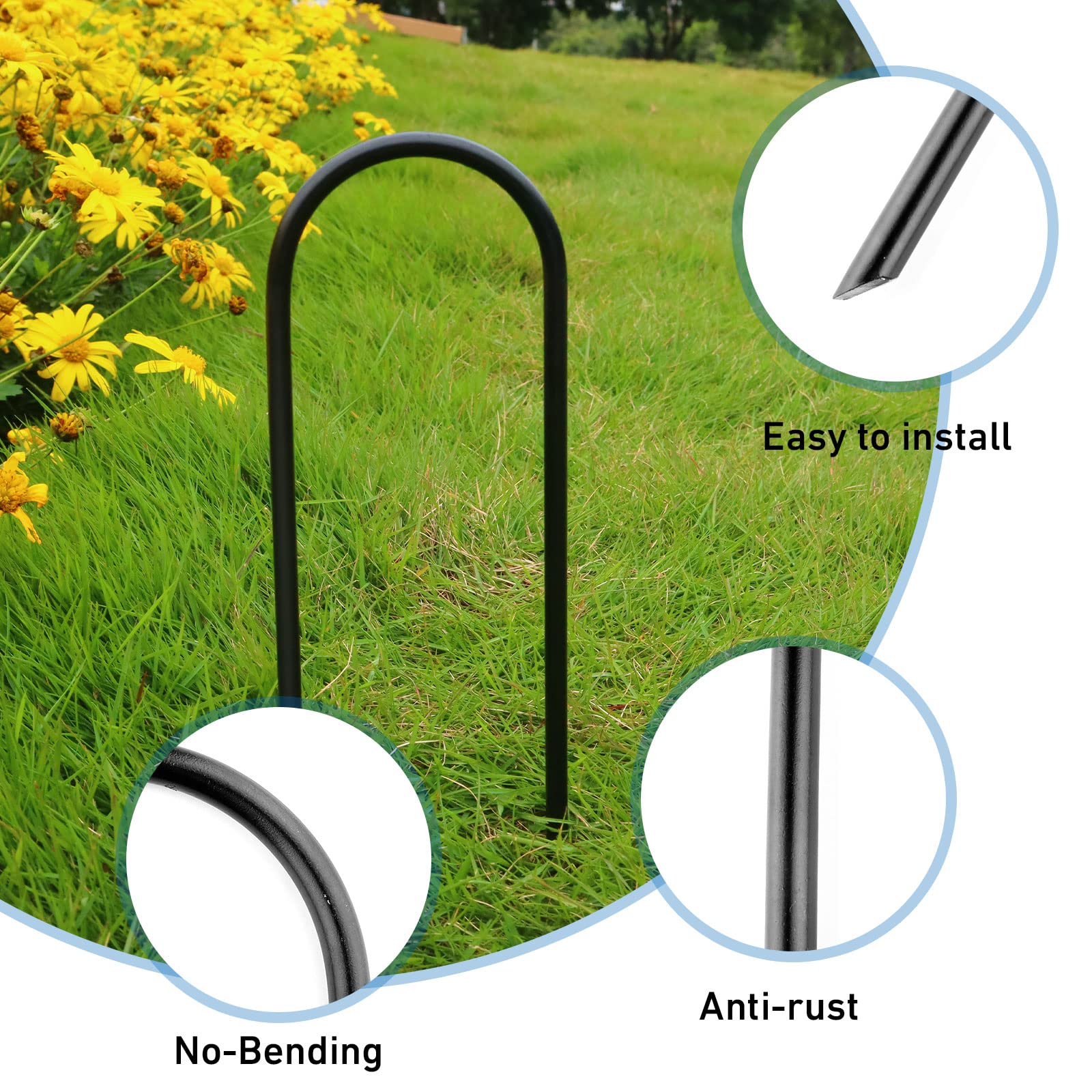 Trampoline Stakes High Wind 12 Inch, Heavy Duty Trampoline Anchors 8Pcs With T-Hook, U Shape Galvanized Steel Wind Stakes For Tr