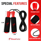 Fitness Factor Jump Rope With Adjustable Length, Tangle-Free Skipping Rope For Gym Workout,Crossfit, Fitness Exercise, Wod, Boxi