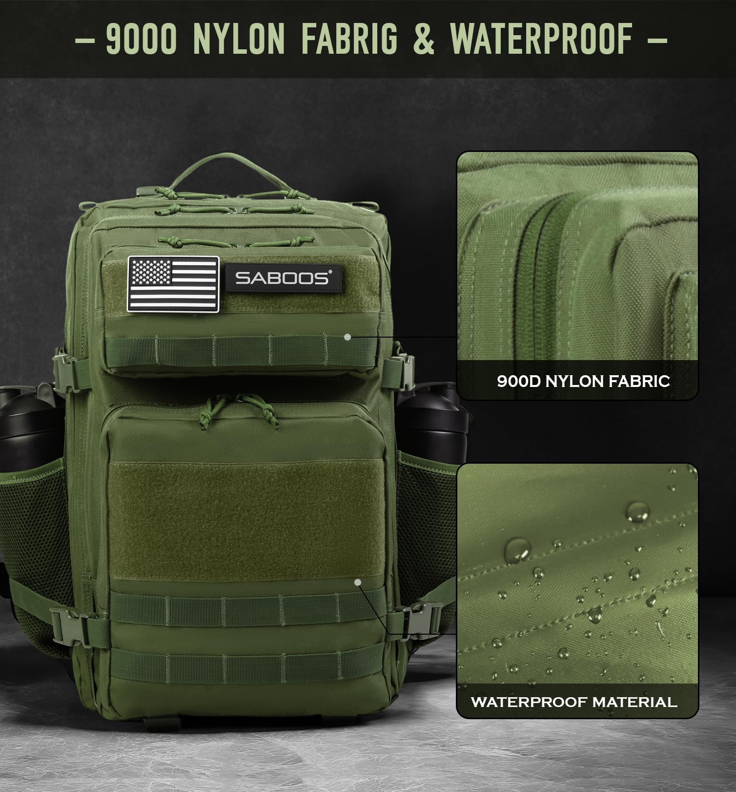 Saboos Gym Backpack For Women Tactical Military Outdoor Hiking Travel Camping Backpack Nylon Large Rucksack 45L