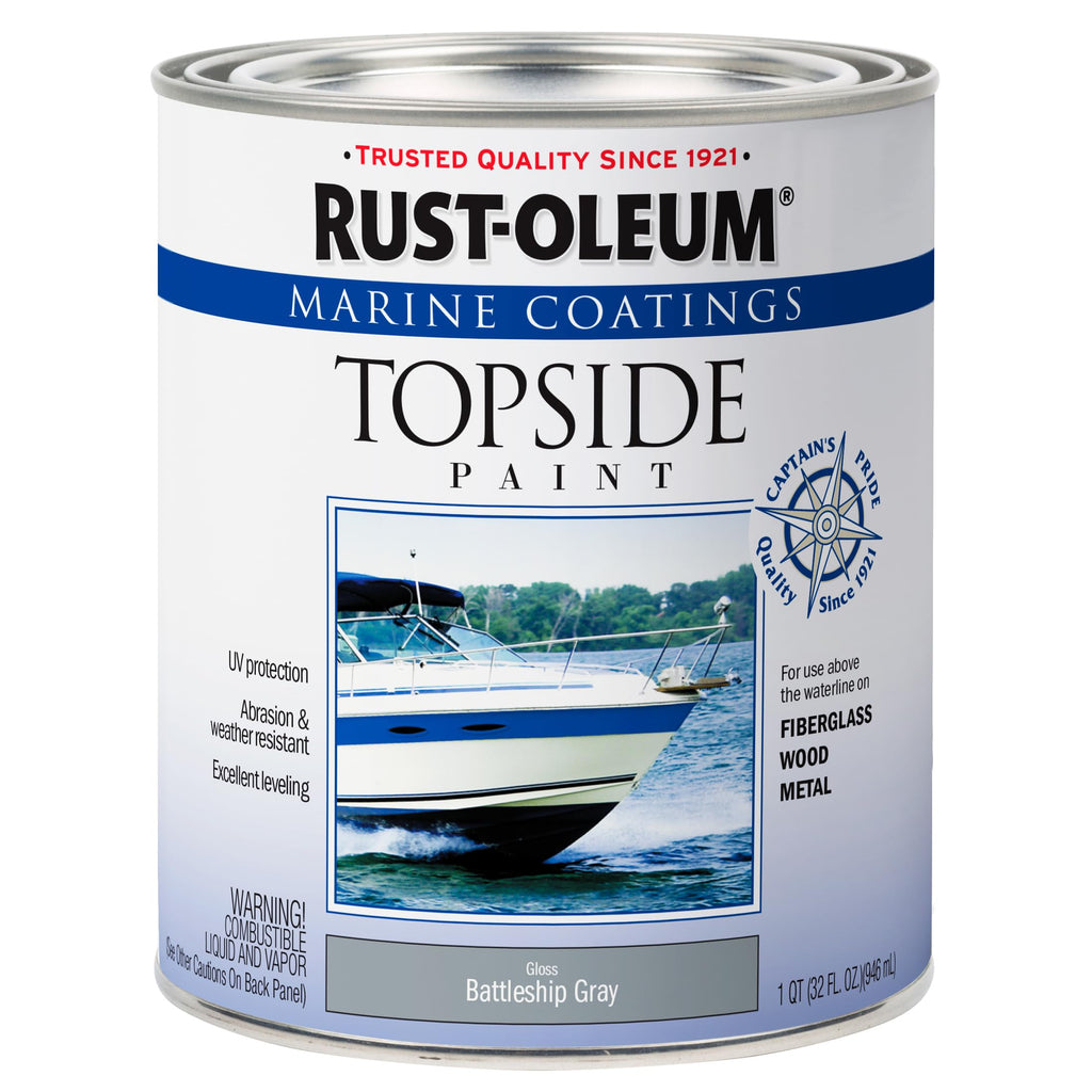 Rust-Oleum Available 207005 Marine Topside Enamel Paint, Battleship Gray, 1-Quart, 32 Fl Oz (Pack Of 1)(Packaging May Vary)
