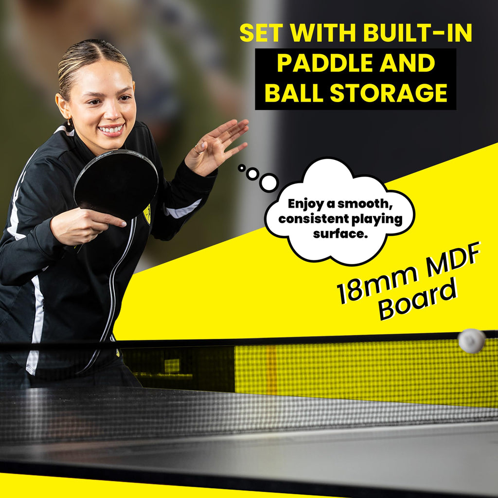 Killerspin Myt 415X Mega, Ping Pong Table, Foldable Table For Table Tennis, Portable Ping Pong Table Set With Built-In Paddle An