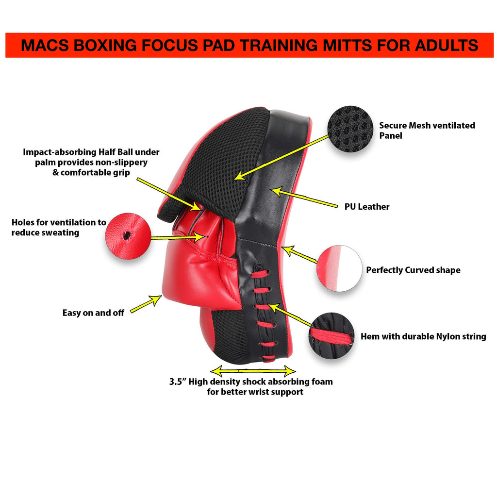 Punching Mitts Mma Boxing Mitts Training Focus Punch Mitts Bags Kickboxing Muay Thai Hand Target Pads For Men & Women (Pair) (Re