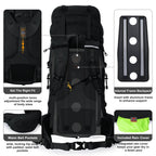 N Nevo Rhino Internal Frame Hiking Backpack 50/60/65/70/80L, Mountain Climbing Camping Backpack Daypack Waterproof Rain Cover