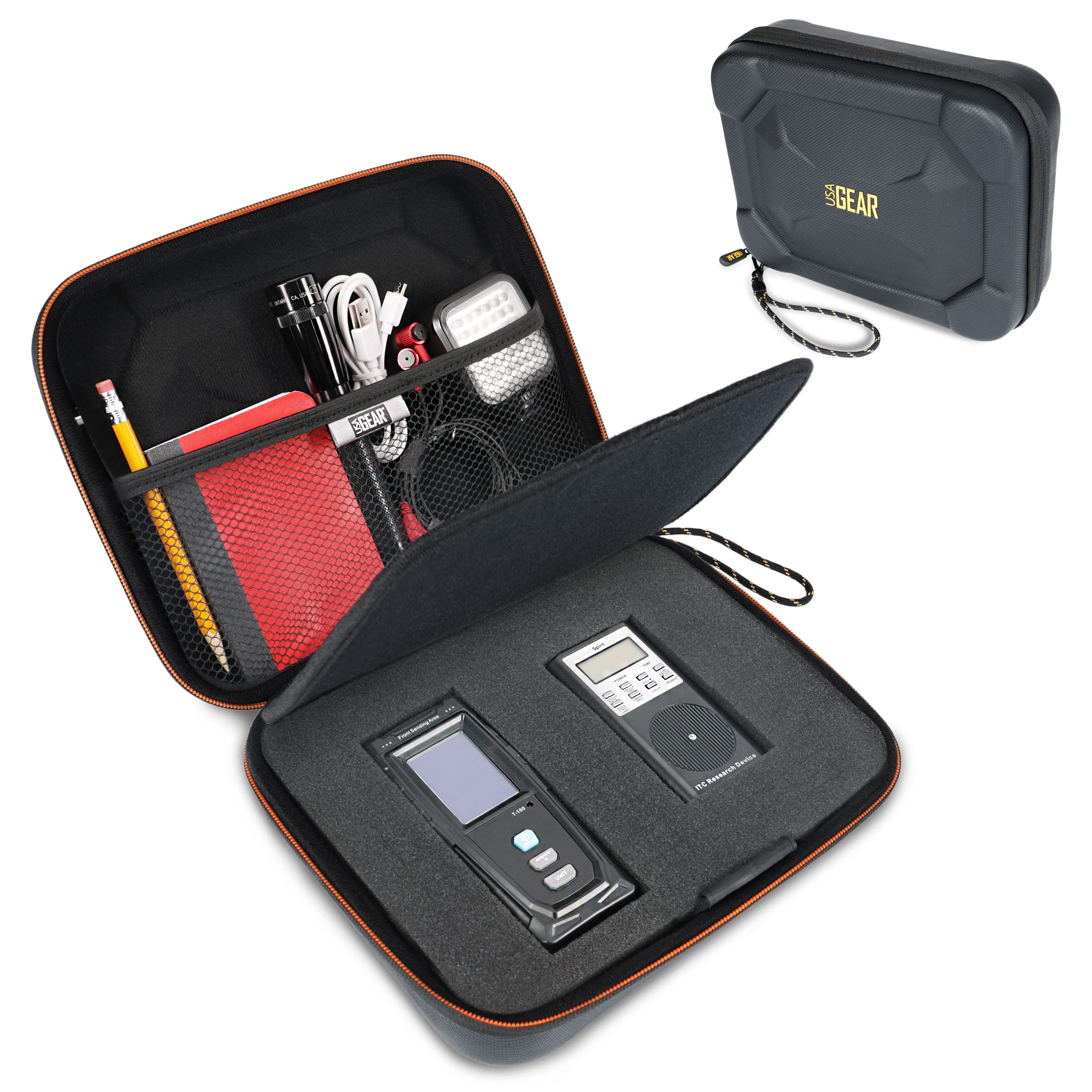 USA Gear Ghost Hunting Equipment Case - Paranormal Equipment Bag with Customizable Foam Interior Fits Sam and Colby XPLR Spirit 