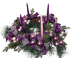Dlight Online Pack Of 4 Christmas Advent Taper Candles - 3 Purple Taper Candles, 1 Pink Tapered Candle - Candlesticks For Advent