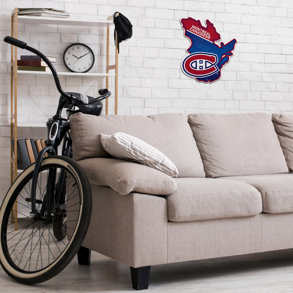 Rico Industries Nhl Montreal Canadiens State Shape Shape Cut Pennant - Home And Living Room D  Cor - Soft Felt Ez To Hang