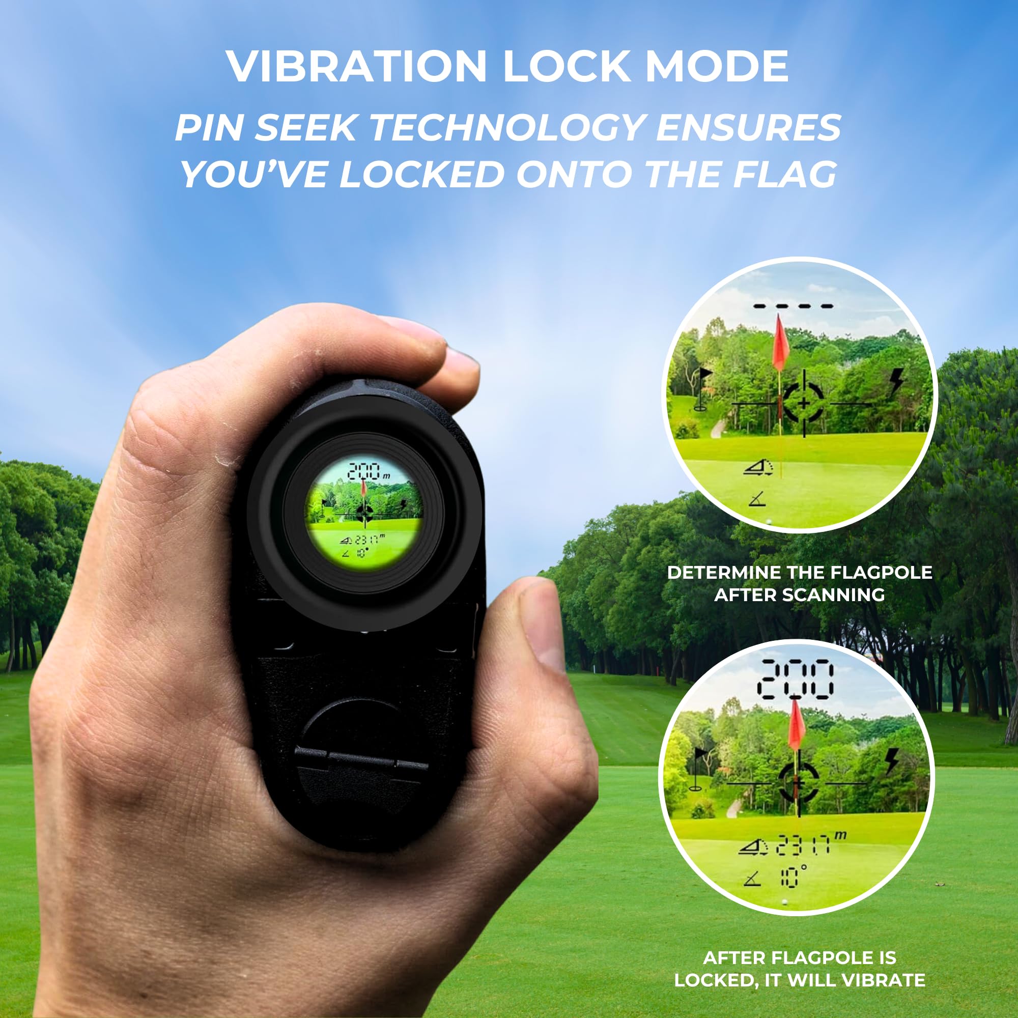 Aspire Golf Platinum Laser Rangefinder With Slope, 6X Magnification, 1000 Yards, Pin Seek, Target Lock, Vibration Alert, Noise F