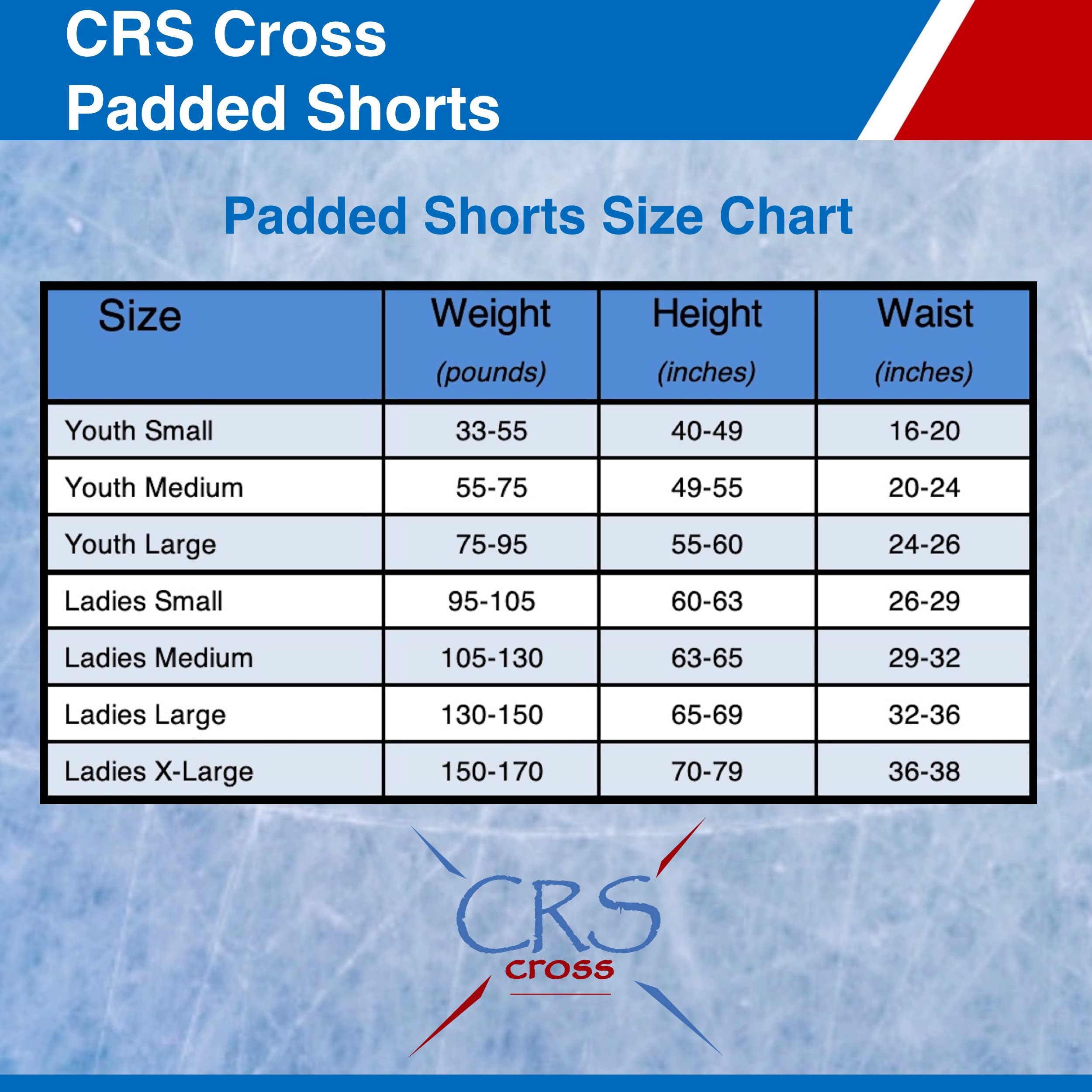 Crs Cross Padded Figure Skating Shorts - Crash Pads Shorts For Butt, Hips, And Tailbone (Youth Large Black)