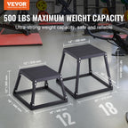 Vevor Plyometric Jump Box, 12 Inch Plyo Box, Steel Plyometric Platform And Jumping Agility Box, Anti-Slip Fitness Exercise Step