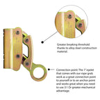 Fusion Climb Dual Rope Grab, Alloy Steel, Safety Protection 25 Kn Ce En 353-2 Ansi Z359.1 Compliant For Heavy Idustry, Roofing,