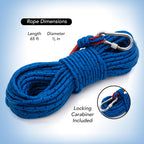 Loreso Strong Magnet Fishing Rope Carabiner, Camping Rope - Heavy Duty 1200 Lb Strength All Purpose Ropes, 1/3 Inch Reinforced P