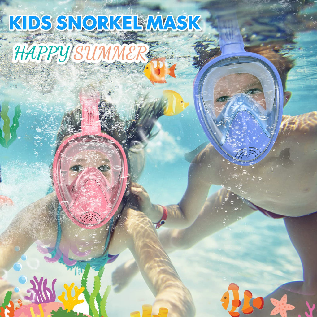 Ezire Kids Snorkel Mask Full Face, Snorkeling Gear For Kids 2-14 With Camera Mount, 180 Degree Panoramic View Snorkeling Set Ant