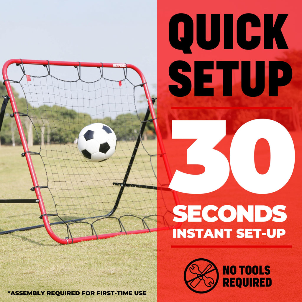 Soccer Rebound Net Rebounder 3.3X3.3FT | Skill Training Gifts, Aids & Equipment for Kids Teens & All Ages - Kick-Back/Portable,