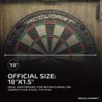 Accudart Match Pro Dartboard Cabinet Set - Official Size - Self Healing Sisal - Modern Style Woodgrain - Two Built-In Dartholder