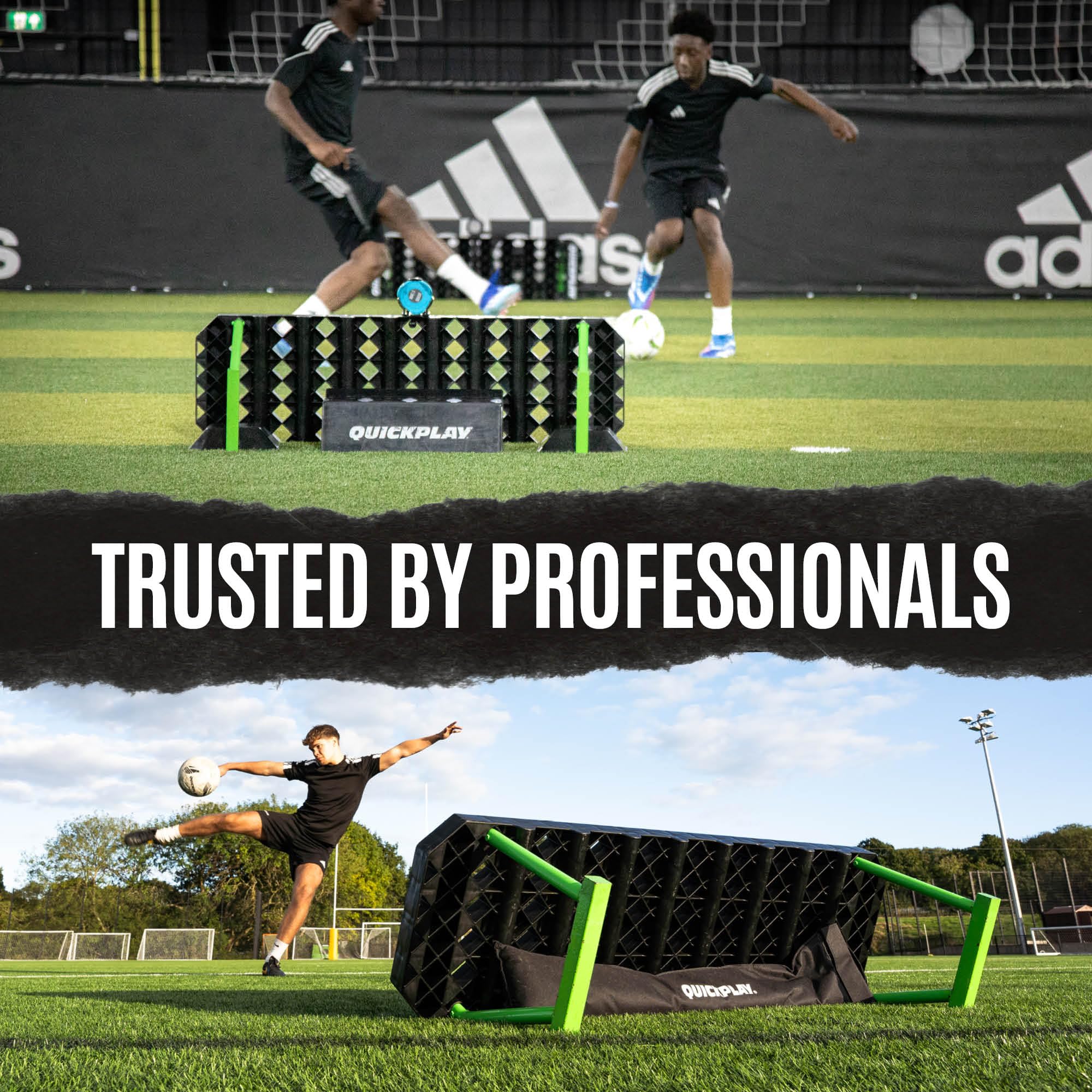 QuickPlay Replay Station XL 4-in-1 Soccer Rebounder Board - Portable Rebound Board for Backyard - Dual Surface, Dual Angle Socce