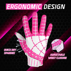AIGEVTURE Youth Football Gloves Kid Receiver Gloves Boys Girls Unmatched Grip Great Gift (Hot Pink, Youth XS)
