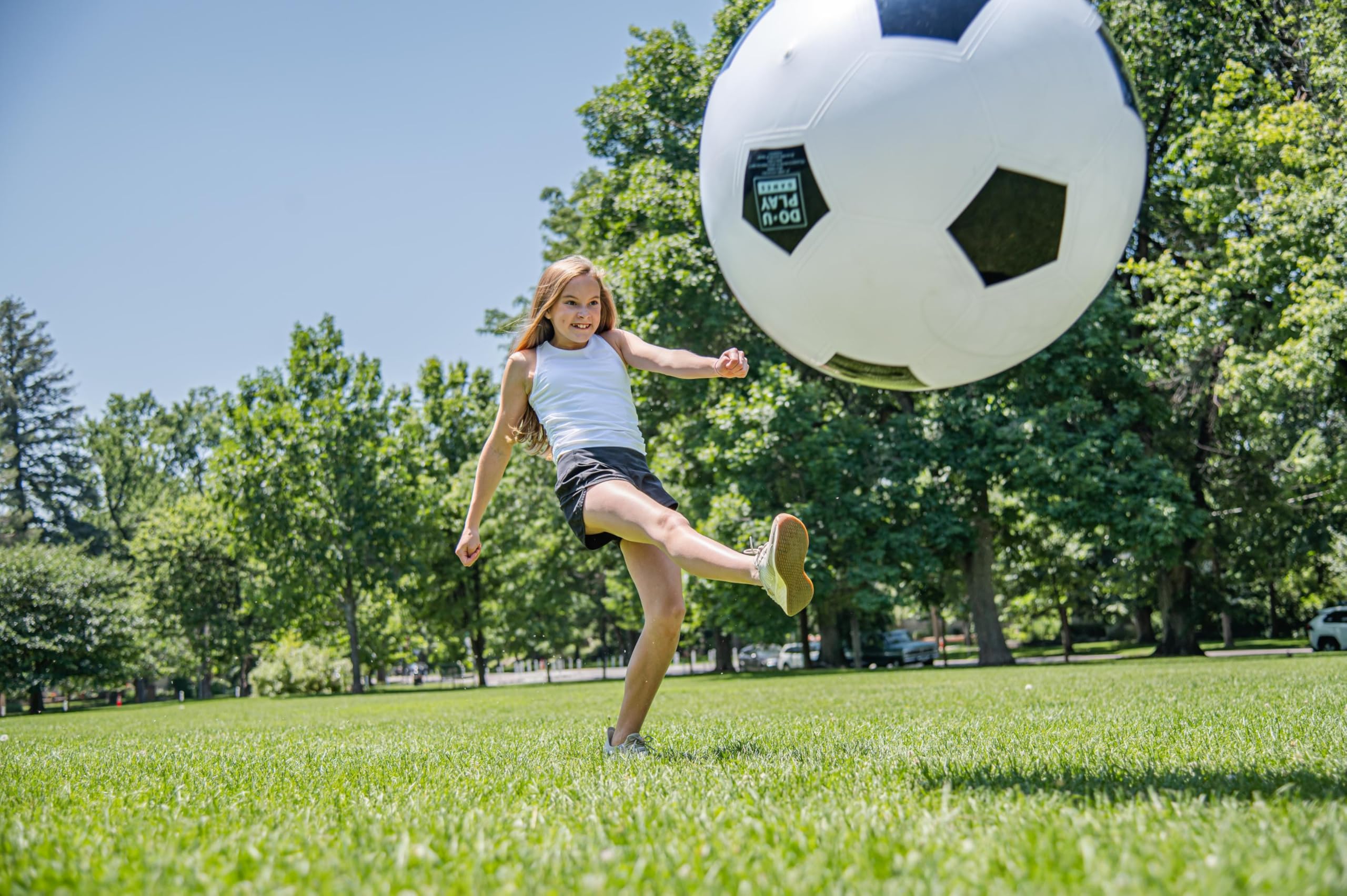 Hape Do-U-Play Games Jumbo Soccer Ball, 30    Diameter, Superior Rubber Durable Heavy-Duty Material
