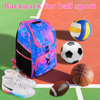 MATEIN Basketball Bag, Sturdy Soccer Bag with Ball Holder & Shoe Compartment, Large Basketball Backpack for Training Equipment,