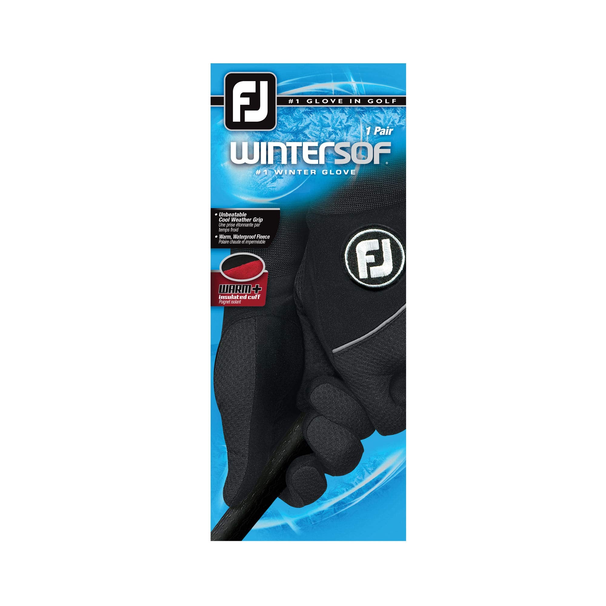 Footjoy Men'S Wintersof Pair Golf Glove Black Large, Pair