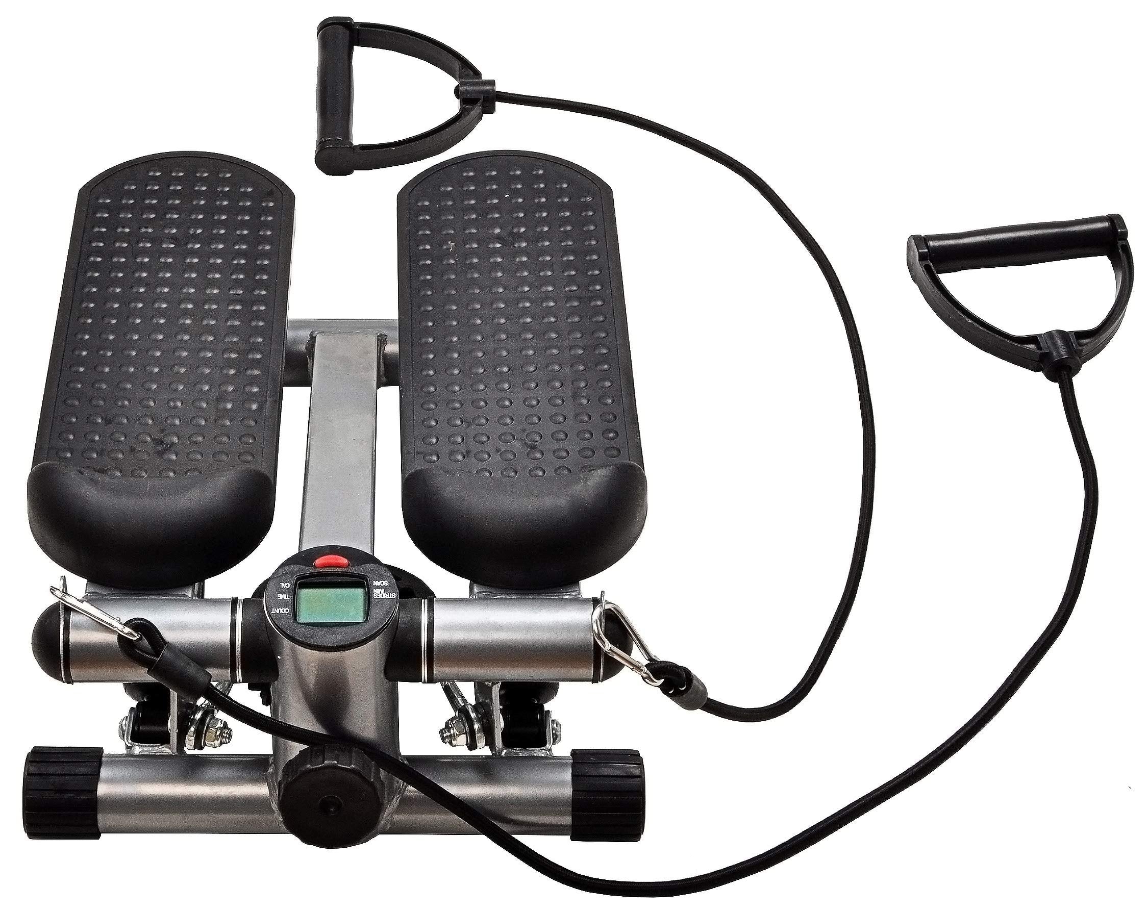 Fitvids Adjustable Mini Stepper Stair Stepper Stepping Machine With Resistance Bands, Gray