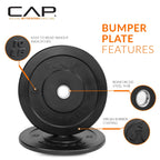 Cap Barbell Better Olympic Bumper Plate Set, Black, 10 Lb Pair