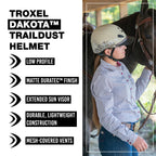 Troxel Dakota Trail Horse Riding Helmet, Low-Profile Light Adjustable Design, Safety Horseback Riding Gear, Medium (7 - 7-1/4),