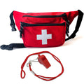 Asa Techmed Lifeguard Fanny Pack With Whistle Lanyard - Baywatch Style First Aid Hip Pack W/Adjustable Strap, Cross Logo + Zippe