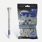 Pride Professional Tee System 3-1/4-Inch Titanium Strength Wood Golf Tees, 65 Ct Silver