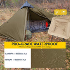 Lanshan Ultralight Tent 3-Season Waterproof Backpacking Tent For 1-Person Camping, Trekking, Climbing, Hiking, 1 Person, Khaki