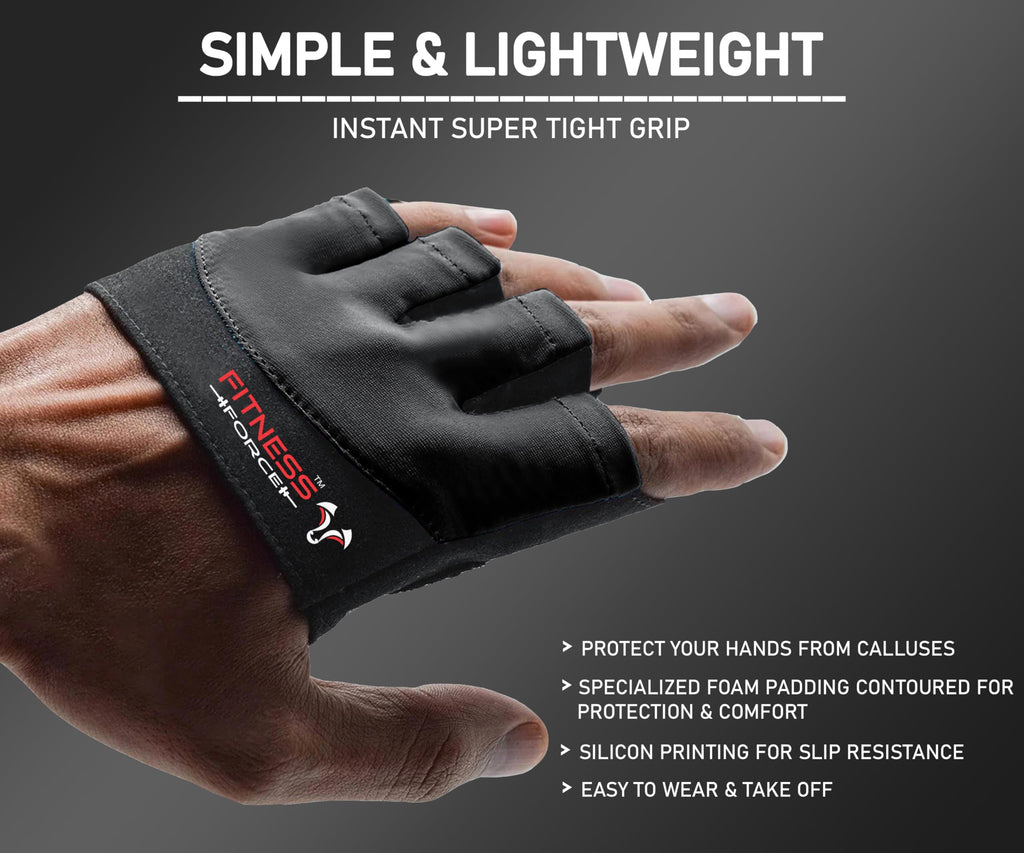 Fitness Force Workout Gloves For Men & Women Partial Weight Lifting Gloves Non-Slip Gym Gloves Lifting Grip Calluses Guard Finge
