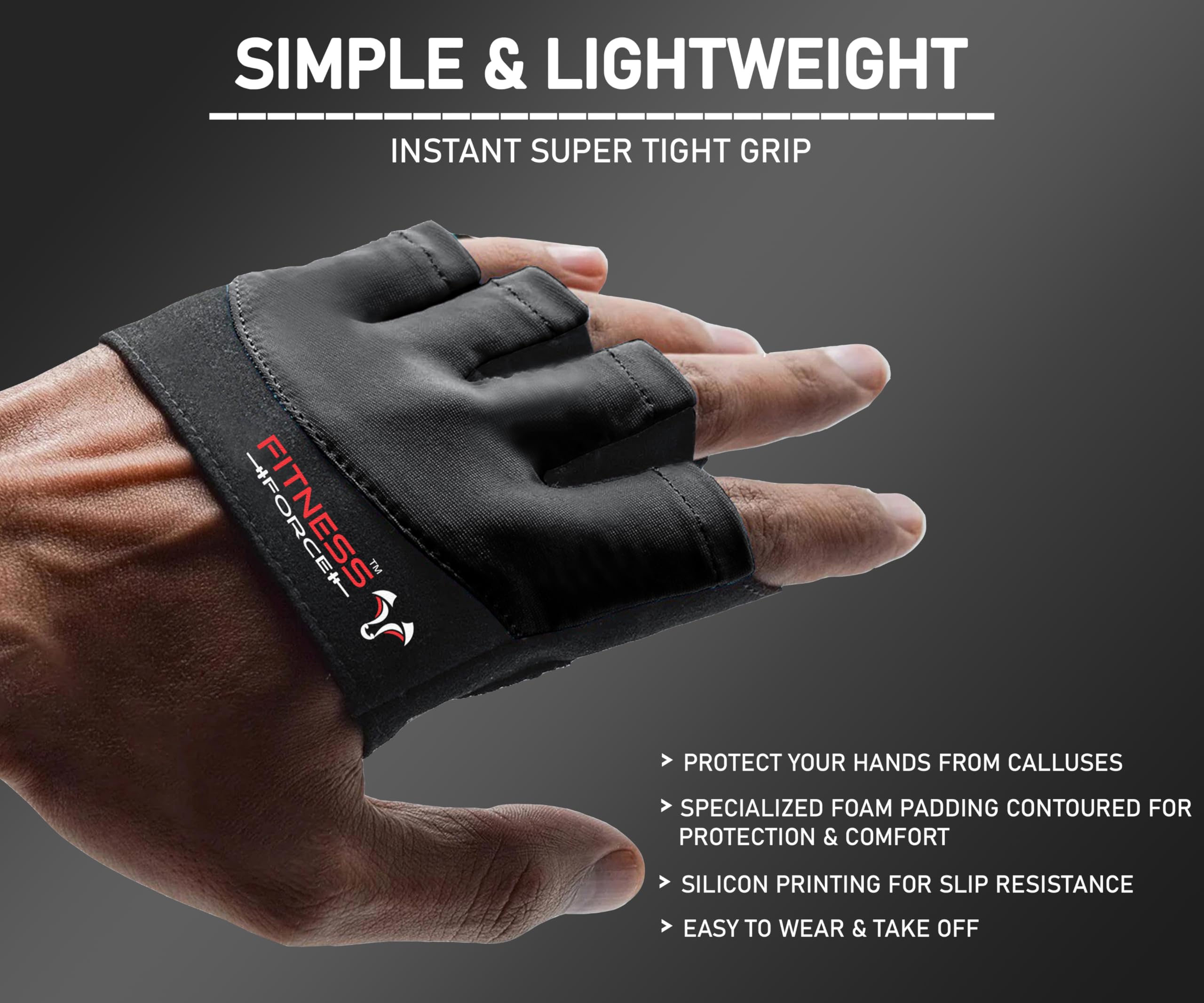Fitness Force Workout Gloves For Men & Women Partial Weight Lifting Gloves Non-Slip Gym Gloves Lifting Grip Calluses Guard Finge