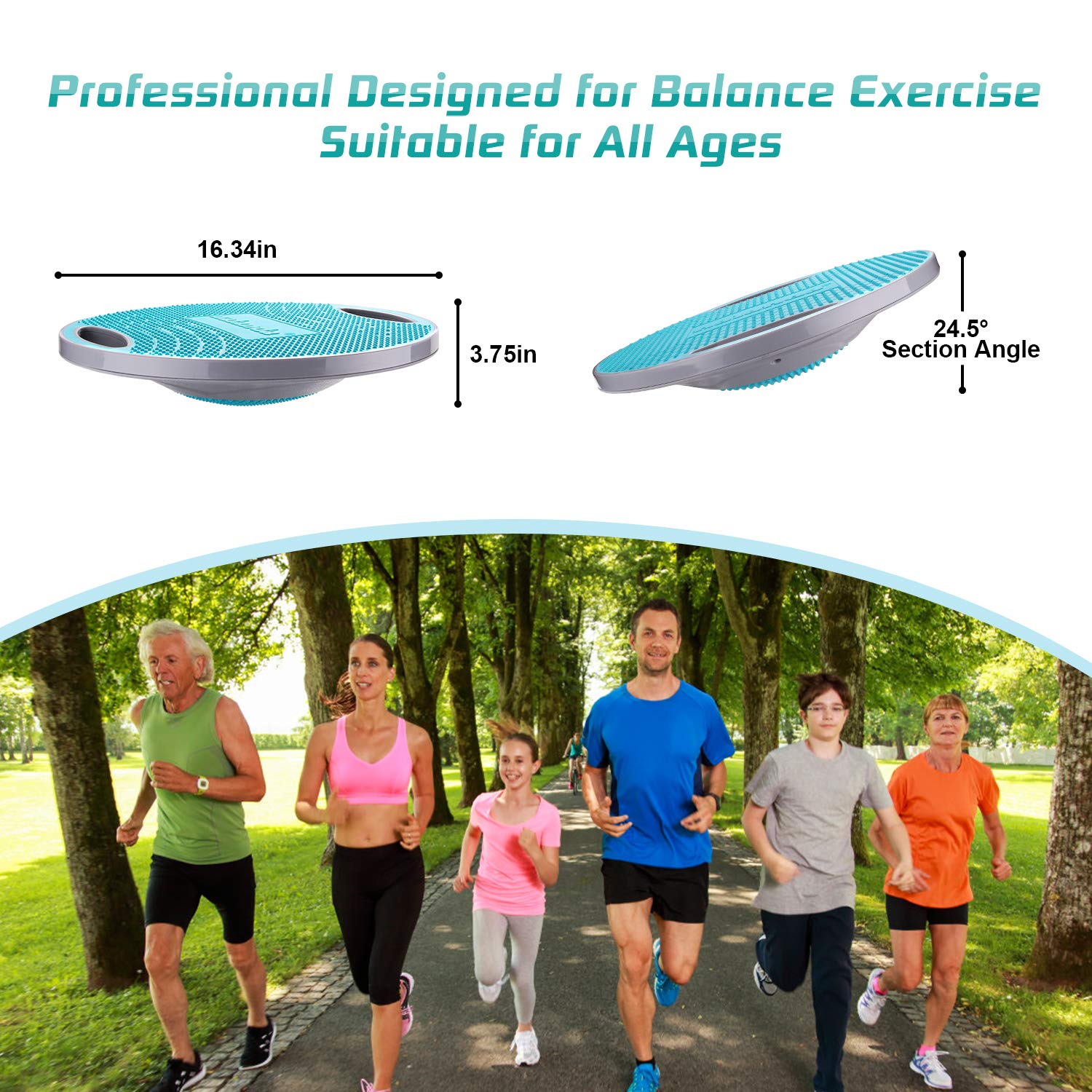 Nalanda Wobble Balance Board, Core Trainer For Balance Training And Exercising, Healthy Material Non-Skid Tpe Bump Surface, Stab