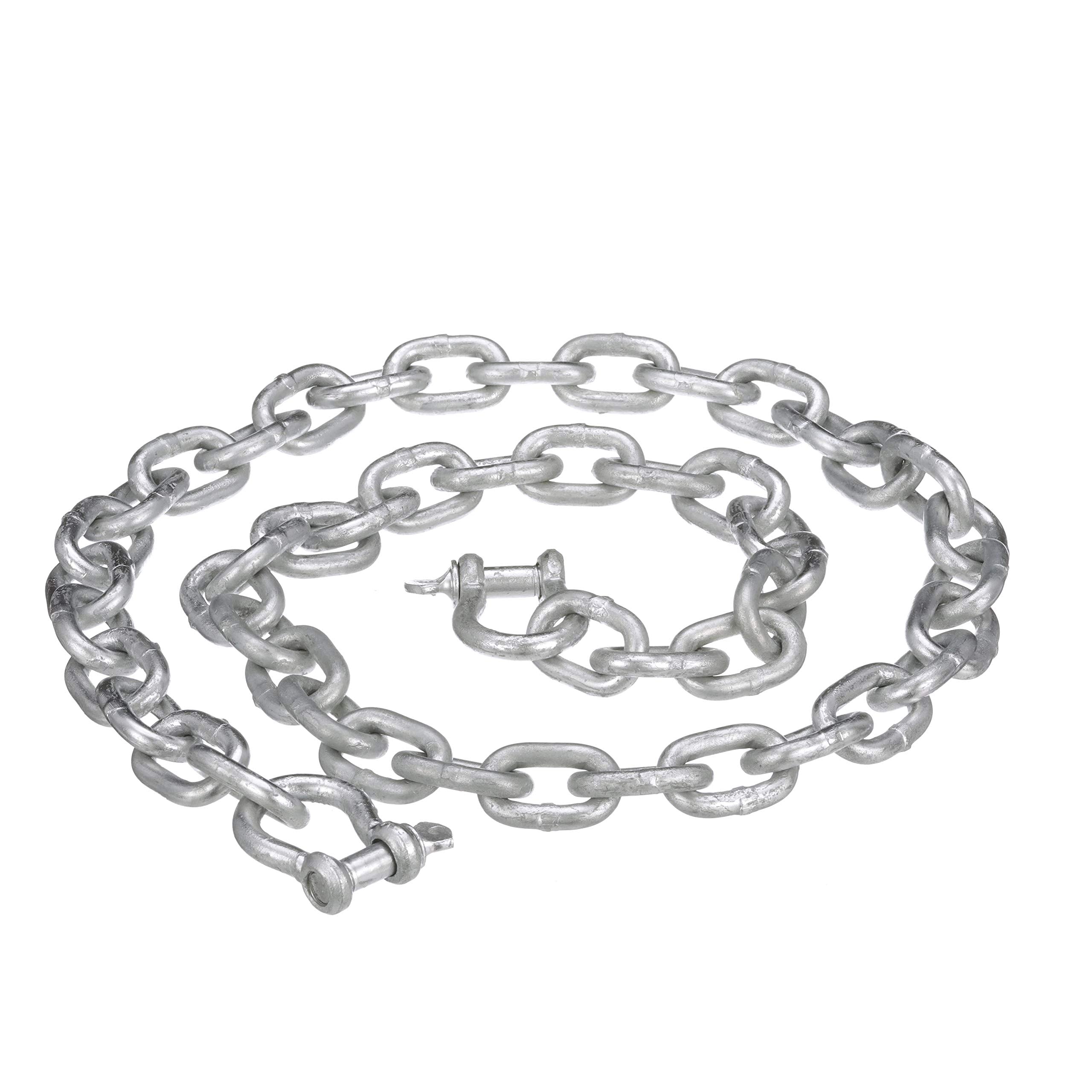 Attwood 13753-7 Anchor Chain, for Use on Penetrating Anchors, Hot Dip Galvanized Steel, with 2 Shackles, -Inch x 4 Feet Long