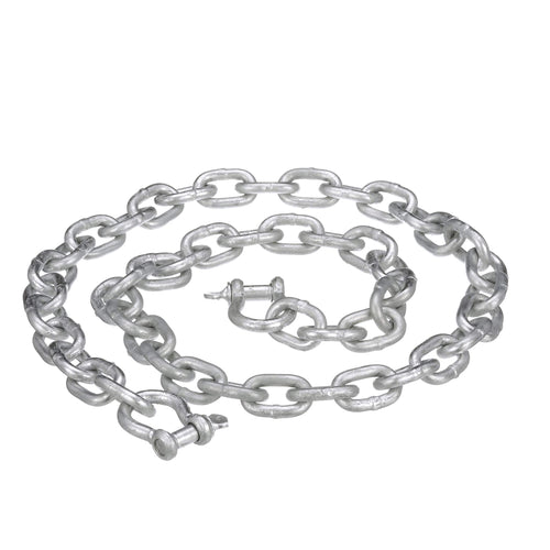Attwood 13753-7 Anchor Chain, for Use on Penetrating Anchors, Hot Dip Galvanized Steel, with 2 Shackles, -Inch x 4 Feet Long