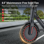 Qlaway Electric Scooter - Top Speed 19 MPH, Max 15 Miles Ranges, 8.5 Solid Tire, Powerful 350W Motor, Load 264LBS, Aluminum Allo