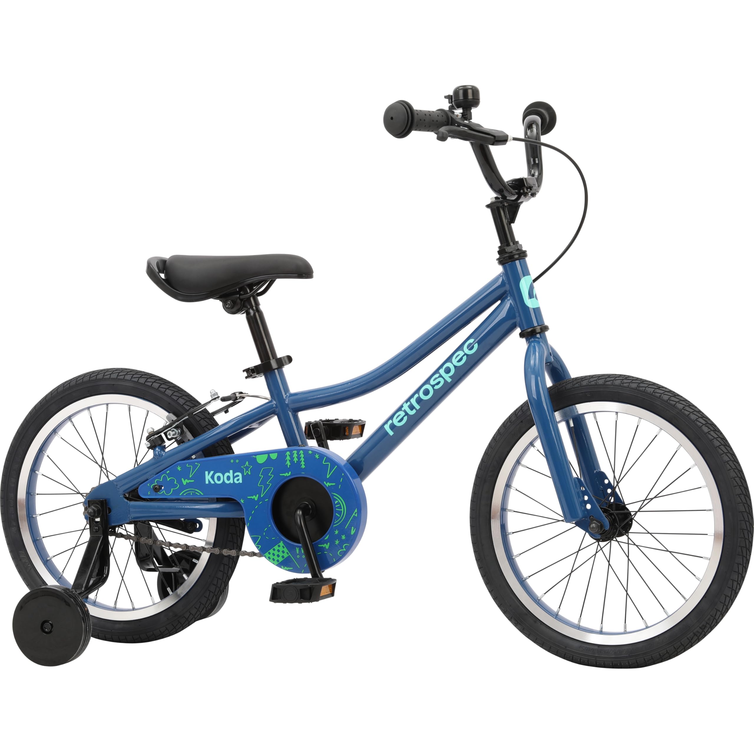 Retrospec Koda 16in Kids Bike with Training Wheels - Adjustable Height Beginner Bicycle for Ages 4-6 - Dual Brake System, Safety