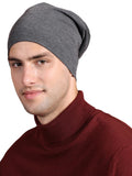 Vimal Jonney Dark Grey Cotton Blended Free Size Beanie Cap For MenCap_Anthra_01