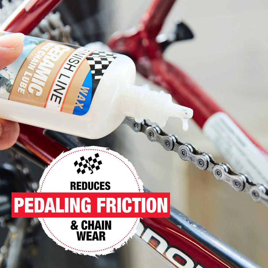 Finish Line Ceramic Wax Bicycle Chain Lube 2Oz Drip Squeeze Bottle