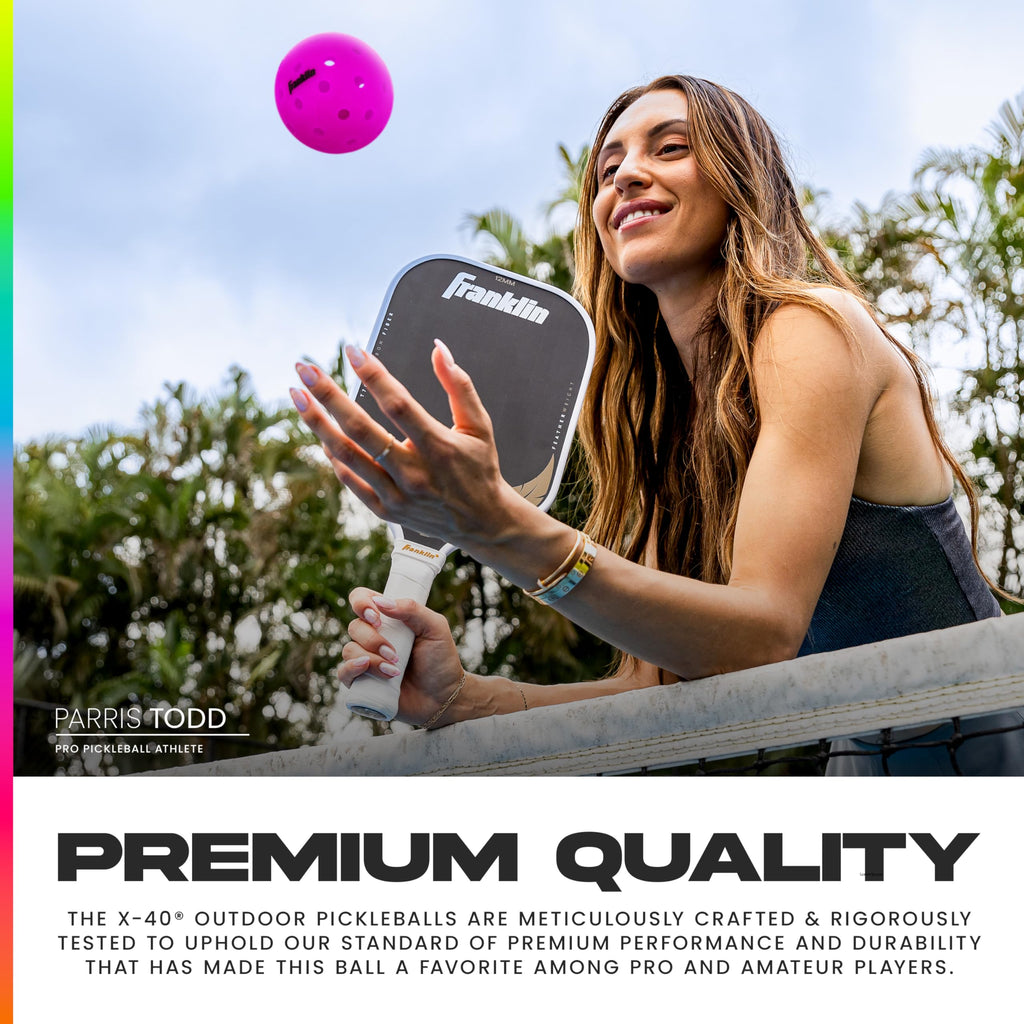 Franklin Sports Neon X-40 Outdoor Pickleballs - Usa Pickleball (Usapa) Official Pickleball Balls - Regulation Size Outdoor Court