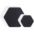 GEAR AID Tenacious Tape Hex - 2.5    & 1.5    Repair Patches (4 Patches: Two 2.5    & Two 1.5   , Clear/Black) - Peel-and-Stick 