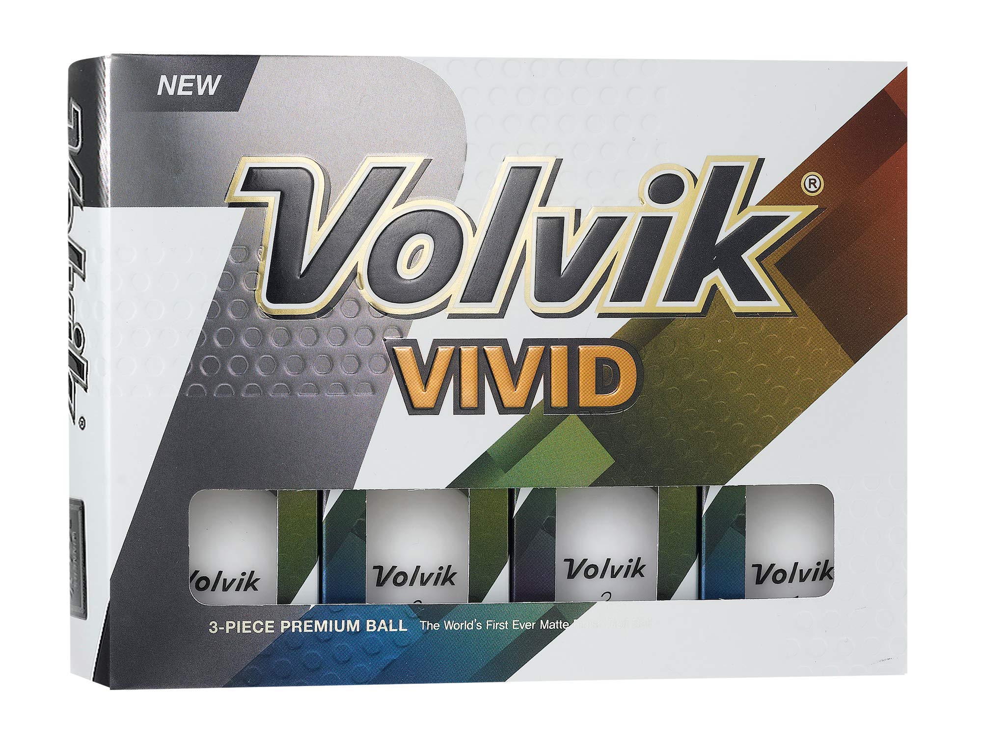 Volvik Vivid Golf Balls, Matte White (One Dozen)