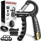 Flyfe Grip Strength Trainer Kit (5 Pack), Forearm Strengthener, Hand Squeezer Adjustable Resistance, Finger Stretcher, Grip Ring