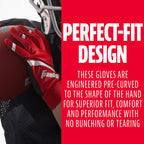 Franklin Sports Youth Football Receiver Gloves - Shoktak Kids High Grip Football Receiver Gloves - Red - Youth Large