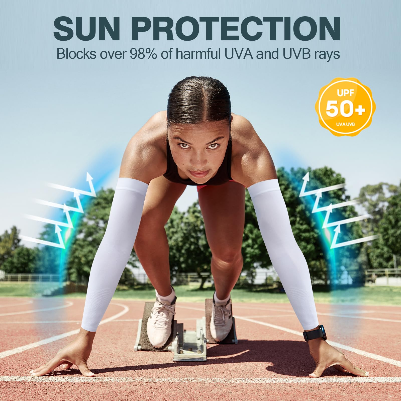 Rescoto 2 Pairs Uv Protection Cooling Arm Sleeves Compression Sun Sleeves For Men Women Youth, Tattoo Cover Up, Upf 50 (4 Pairs: